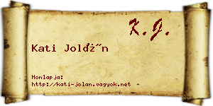 Kati Jolán névjegykártya